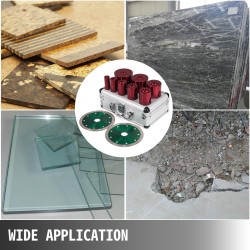 Timanttireikäsarja M14 8 reikäsahaa 20 68 mm 2 timanttiterää laattoihin ja kiveen