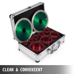 Timanttireikäsarja M14 8 reikäsahaa 20–68 mm 2 timanttiterää laattoihin ja kiveen