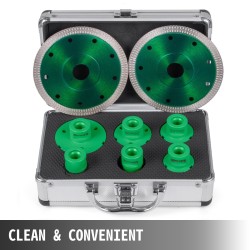 Timanttiporasarja M14-kierteellä 6 poranterää 20–68 millimetriä koville materiaaleille 2 sahanterää