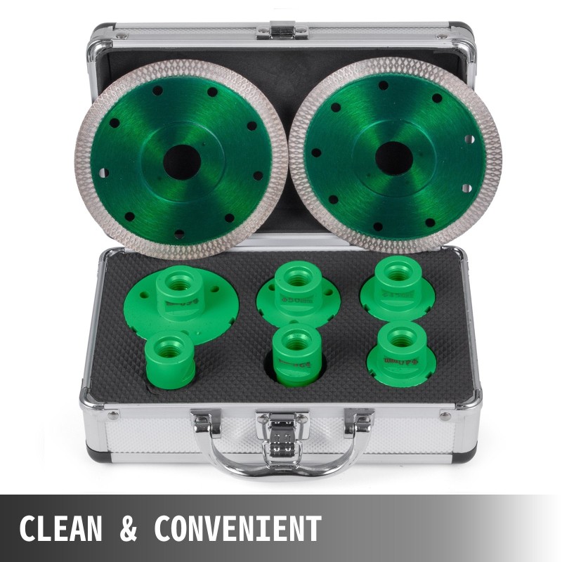 Timanttiporasarja M14-kierteellä 6 poranterää 20–68 millimetriä koville materiaaleille 2 sahanterää