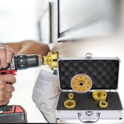 Timanttipintainen reikäsahasarja 4 kpl 25 35 50 68 mm laatoille ja kiville