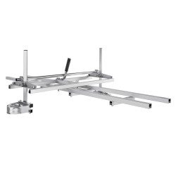 Moottorisahajyrsin ja kisko ohjain galvanoitua terästä ja alumiinia 2 74 m laippa 14 36 tuumaa