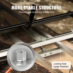 Moottorisahajyrsin ja kisko-ohjain galvanoitua terästä ja alumiinia 2,74 m laippa 14–36 tuumaa