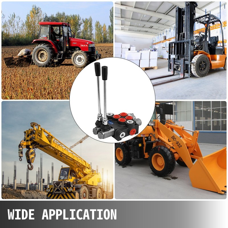 Hydraulinen suuntaventtiili kaksiosainen valurautarunko kaksitoiminen jousipalautus traktoreihin ja kuormaajiin