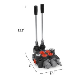 Hydraulinen suuntaventtiili kaksiosainen valurautarunko kaksitoiminen jousipalautus traktoreihin ja kuormaajiin