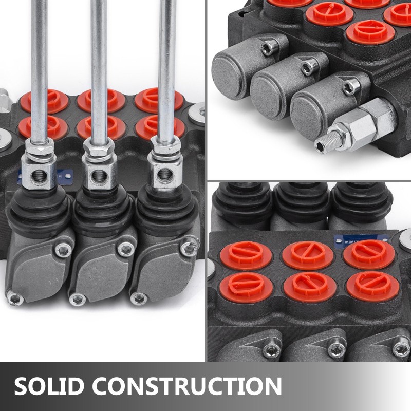 Hydraulinen suuntaventtiili valurautarunkoinen kolmikarainen 40 l/min kaksitoiminen traktoreihin