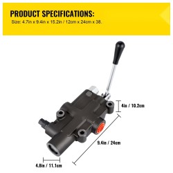 Hydraulinen suuntaventtiili 1-karainen valurautarunko 21 gpm 4300 PSI traktoreihin ja kuormaajiin