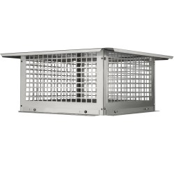 Savupiipun hattu sadesuojattu ulkokäyttöön 304-ruostumaton teräs 582x582x245 mm