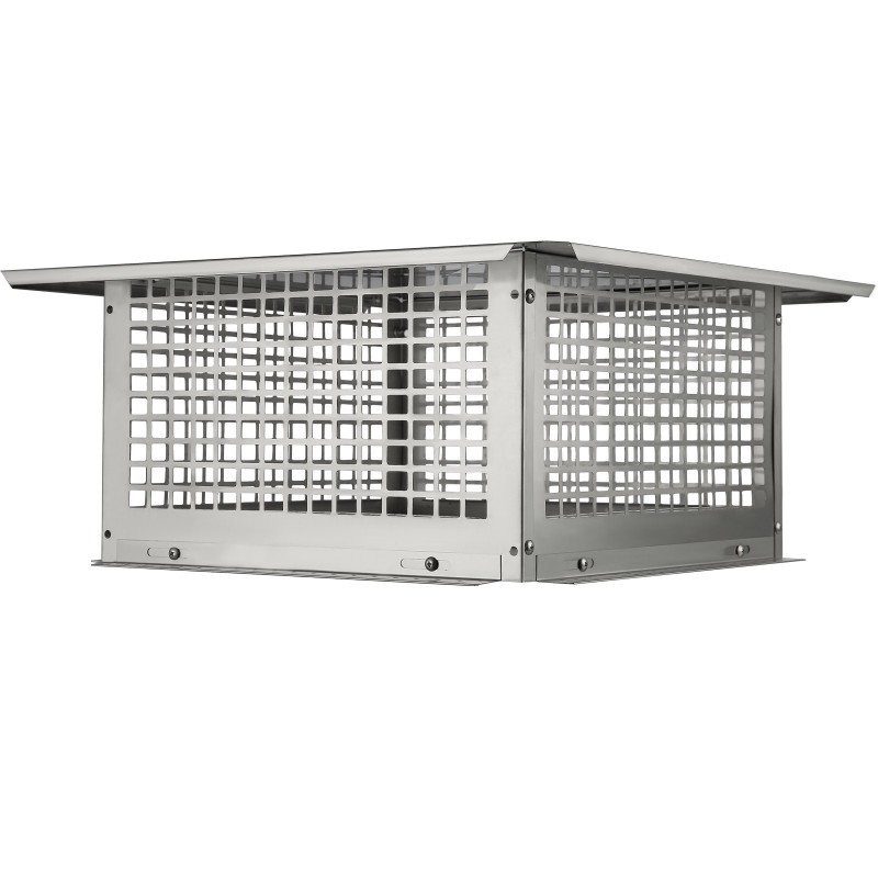 Savupiipun hattu sadesuojattu ulkokäyttöön 304-ruostumaton teräs 582x582x245 mm