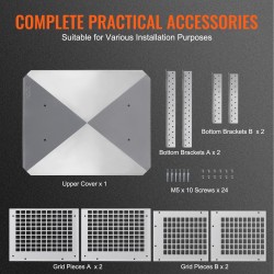Savupiipun hattu 304-ruostumattomasta teräksestä 472 x 381 x 250 mm ulkokäyttöön