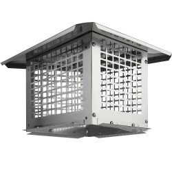 Savupiipun hattu 304-ruostumattomasta teräksestä 472 x 381 x 250 mm ulkokäyttöön