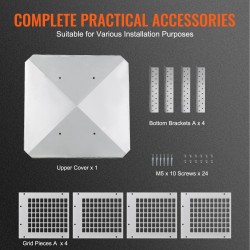 Savupiipun hattu 304 ruostumaton teräs 381x381x250 mm ulkokäyttöön
