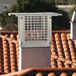 Savupiipun hattu 304 ruostumaton teräs 381x381x250 mm ulkokäyttöön