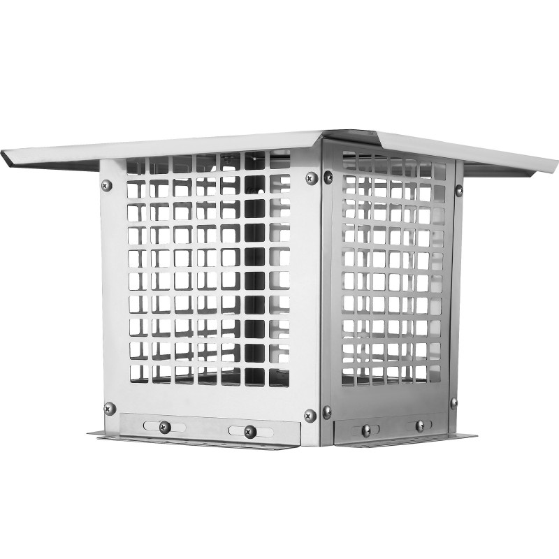 Savupiipun hattu 304 ruostumaton teräs 381x381x250 mm ulkokäyttöön