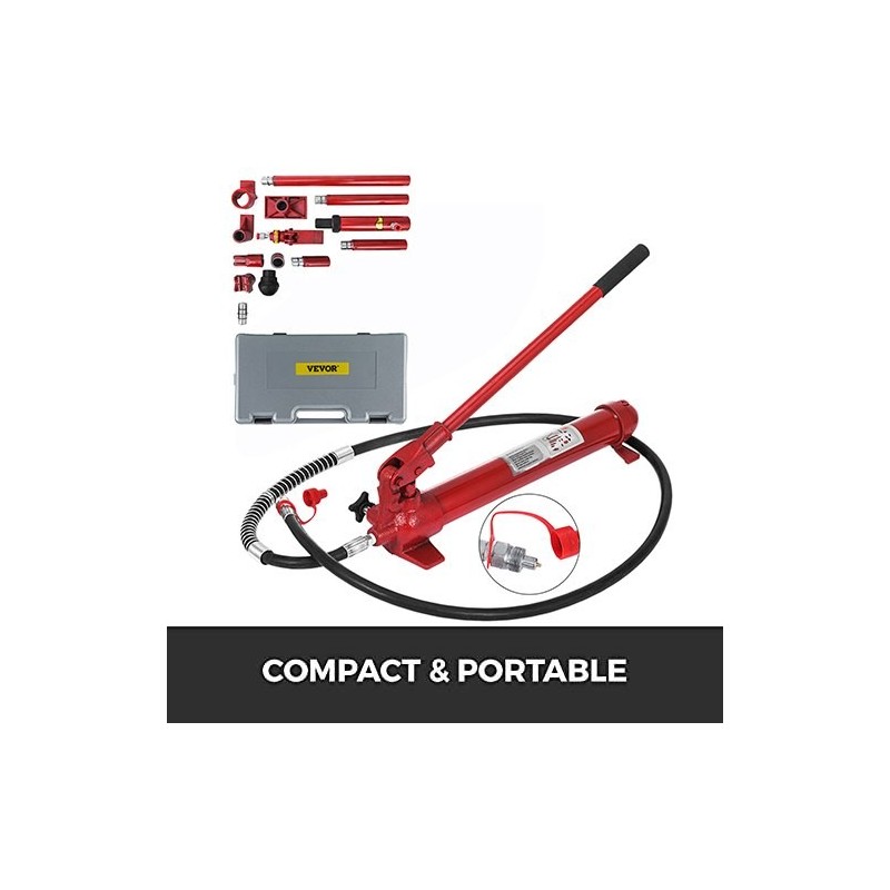 Hydraulitunkkisarja 10 tonnia hiiliteräs ja valurauta 1,4 metrin öljyletku autokorjaukseen