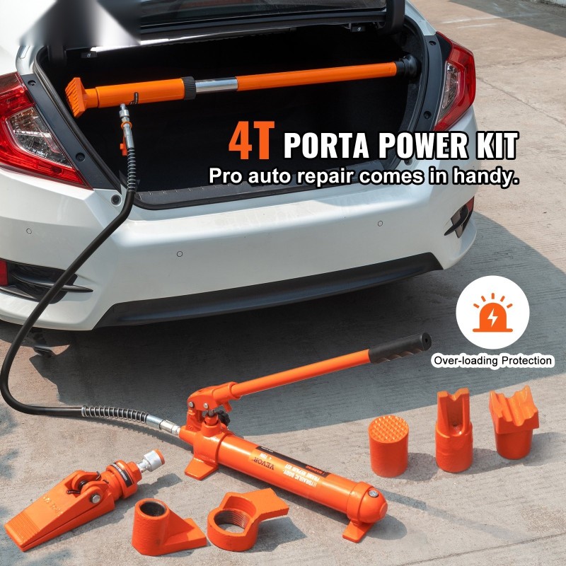 Hydraulinen korjaussarja 4 tonnia rungon oikaisuun 1,2 metrin öljyletku säilytyslaukku