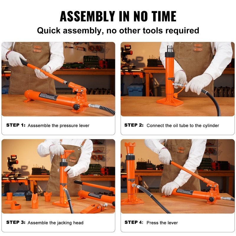 Hydraulinen korjaussarja 4 tonnia rungon oikaisuun 1,2 metrin öljyletku säilytyslaukku