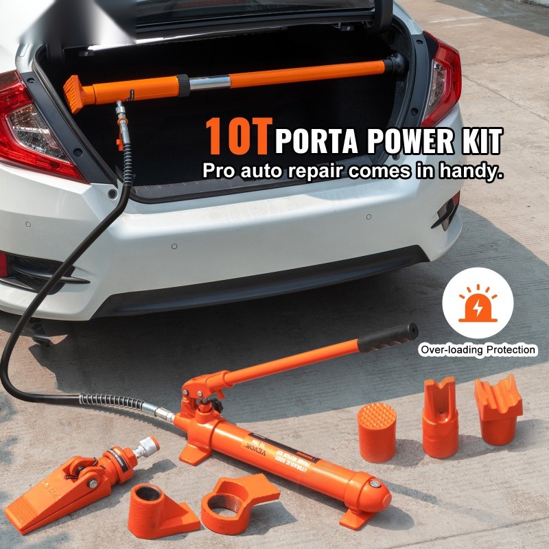 Hydraulinen 10 tonnin korjaussarja ajoneuvojen rungon oikaisuun 1,4 m öljyletkulla