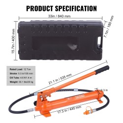 Kannettava hydraulinen 12 tonnin nosto ja oikaisusarja 1,4 m öljyletkulla säilytyslaatikolla