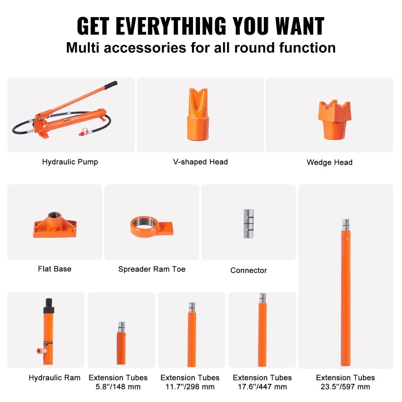 20 tonnin hydraulinen tunkkisarja kannettava 1,4 metrin öljyletkulla säilytyslaatikolla autokorjaamoille