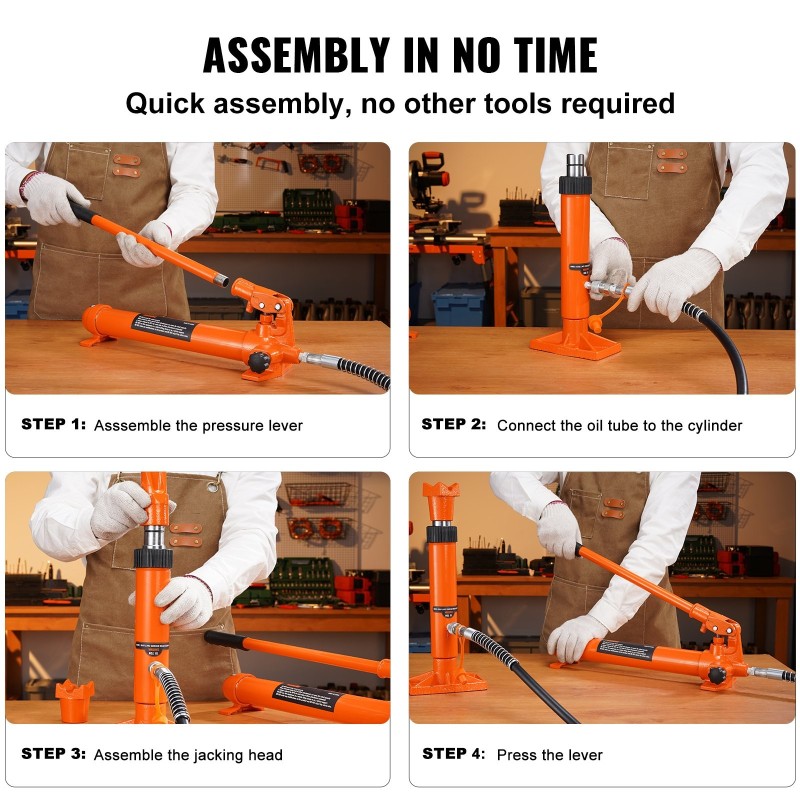 20 tonnin hydraulinen tunkkisarja kannettava 1,4 metrin öljyletkulla säilytyslaatikolla autokorjaamoille