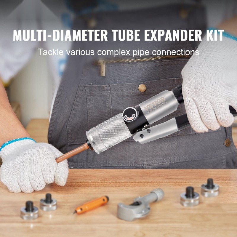 Hydraulinen putkenlaajennin 7 laajennuspäätä 3/8-1-1/8 tuumaa kuparille alumiinille messingille pehmeälle teräkselle