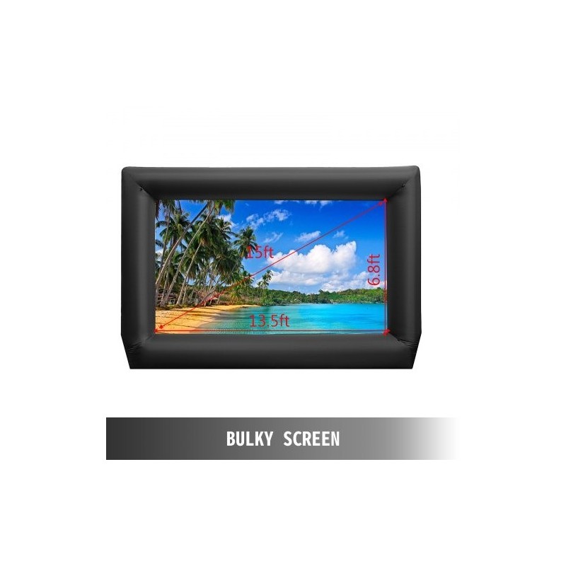 Puhallettava elokuvakangas 210D Oxford koko 4,11 x 2,05 m 16:9 ilman puhallinta