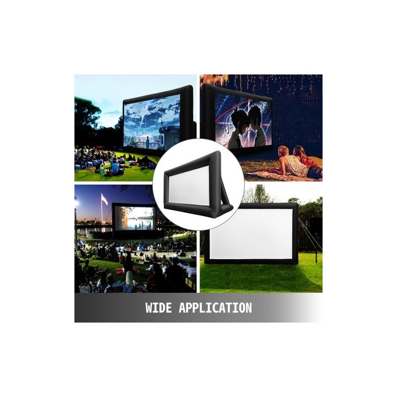 Puhallettava elokuvakangas 210D Oxford koko 4,11 x 2,05 m 16:9 ilman puhallinta