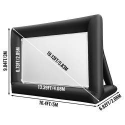 Täytettävä elokuvakangas 5 x 3 m 16:9 210D Oxford-kangas ulko ja sisäkäyttöön