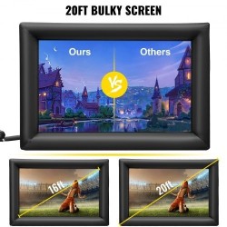 Täytettävä valkokangas ulkokäyttöön 6 m kuvasuhde 16:9 210D oxfordkangas 350W ilmapuhallin