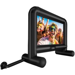 Ilmatäytteinen valkokangas Oxford kangas 287 x 163 cm 16 9 kuvasuhde kantolaukulla ulkokäyttöön