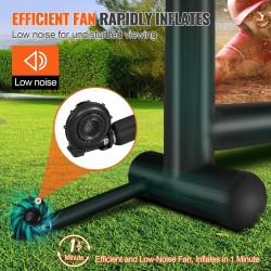 Ilmatäytteinen valkokangas Oxford-kangas 287 x 163 cm 16:9-kuvasuhde kantolaukulla ulkokäyttöön