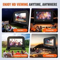 Ilmatäytteinen projektorivalkokangas 85-tuuman Oxford-kangas 160 asteen etu ja takaprojektio ilmapuhallin kuljetuspussi