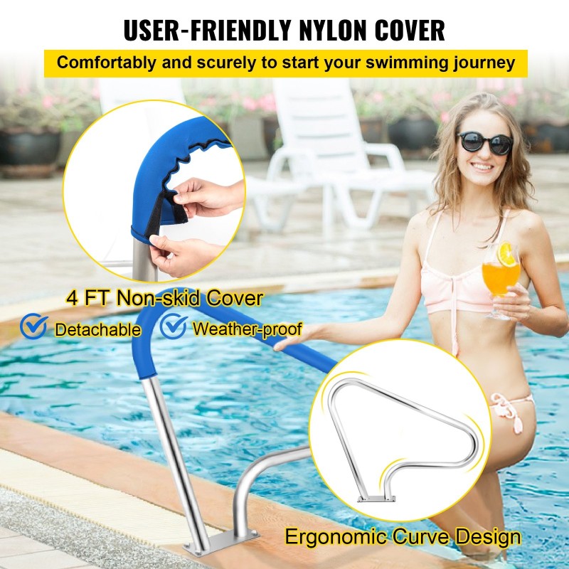 Allaskaide 304-ruostumattomasta teräksestä 98,9 x 81,3 cm 113 kg kantavuus sininen liukuestepehmuste