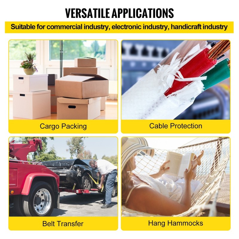 Polyesterinen litteä vetonauha 961 m 12,7 mm 567 kg vetolujuus kaapelien vetoon