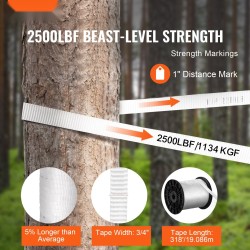 Polyesterinen vetonauha 96,9 m 1,9 cm 1134 kgf painetuilla merkinnöillä