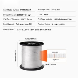 Polyesterinen vetonauha 96,9 m 1,9 cm 1134 kgf painetuilla merkinnöillä