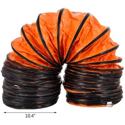 Joustava PVC-kanava 9,8 m 300 mm puhaltimelle säädettävillä kiinnitysnaruilla