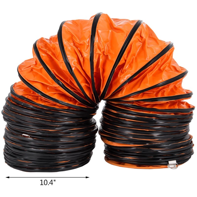 Joustava PVC-kanava 9,8 m 300 mm puhaltimelle säädettävillä kiinnitysnaruilla