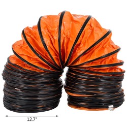 Joustava PVC-ilmanvaihtokanava 4,9 m 12 tuuman halkaisija sopii poistopuhaltimille