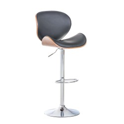 Tyylikäs korkeussäädettävä baarijakkara keinonahkaverhoilulla ja kromijalalla