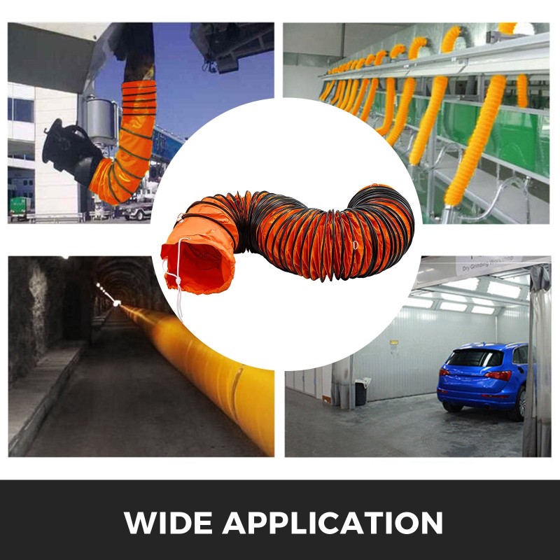 PVC-joustokanava 7,6 m halkaisija 25,5 cm 10 tuumaa teolliseen ilmanvaihtoon