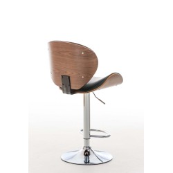 Tyylikäs korkeussäädettävä baarijakkara keinonahkaverhoilulla ja kromijalalla