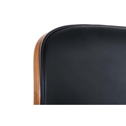 Tyylikäs korkeussäädettävä baarijakkara keinonahkaverhoilulla ja kromijalalla