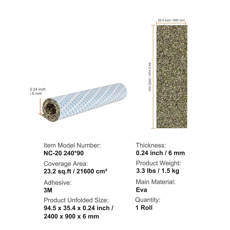 Veneen lattiamatto EVA-vaahtoinen 240×90 cm 6 mm itseliimautuva