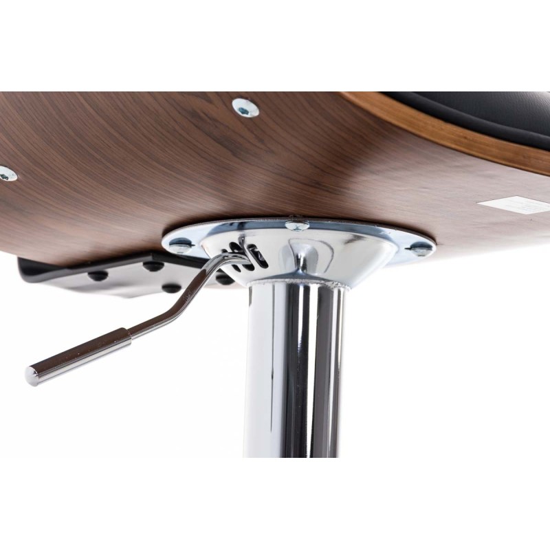 Tyylikäs korkeussäädettävä baarijakkara keinonahkaverhoilulla ja kromijalalla