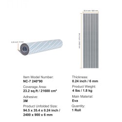 Venelattia EVA-vaahtomuovi 240 x 90 cm 6 mm liukumaton itsekiinnittyvä