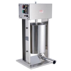 Sähköinen makkarantäyttökone 12 L 304 ruostumaton teräs portaaton nopeudensäätö jalkapoljin 5 täyttöputkea