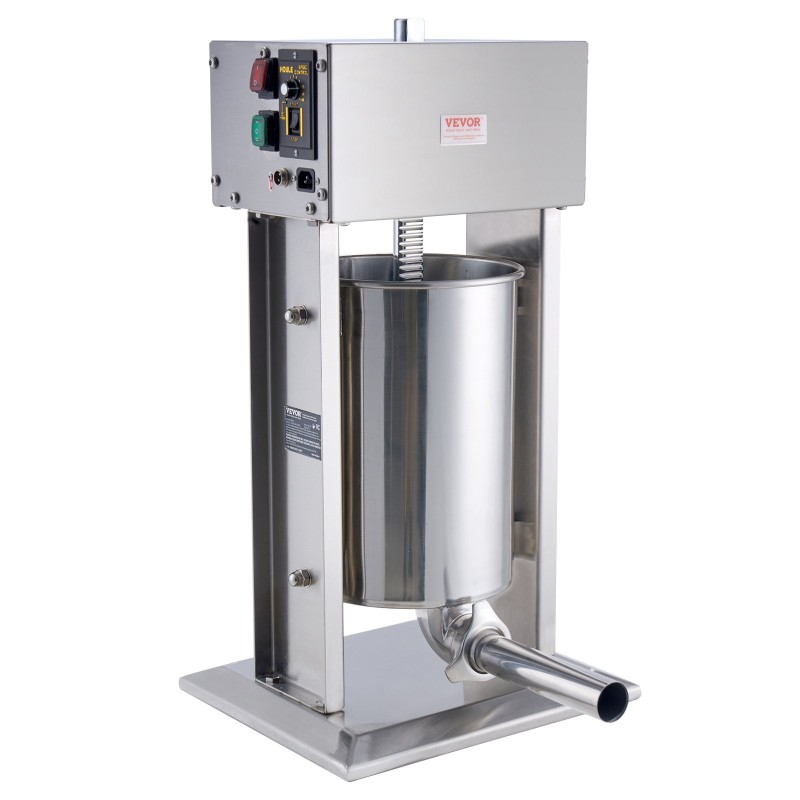 Sähköinen makkarantäyttökone 12 L 304 ruostumaton teräs portaaton nopeudensäätö jalkapoljin 5 täyttöputkea