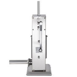 Käsikäyttöinen pystymallinen makkarantäytin kolmen litran kapasiteetti ruostumatonta terästä kaksinopeuksinen neljä täyttöputkea